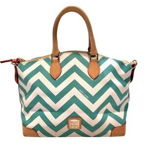 Dooney & Bourke Chevron‎ Stripped Leather Satchel Handbag